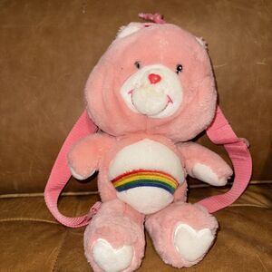 Care Bear Plush Cheer Bear Backpack Pink Rainbow Vintage 2003 20th Anniversary